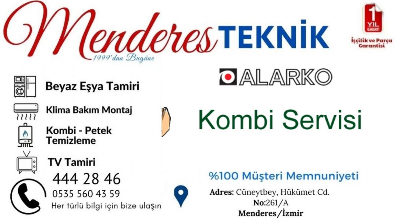 Menderes Alarko Kombi Servisi 