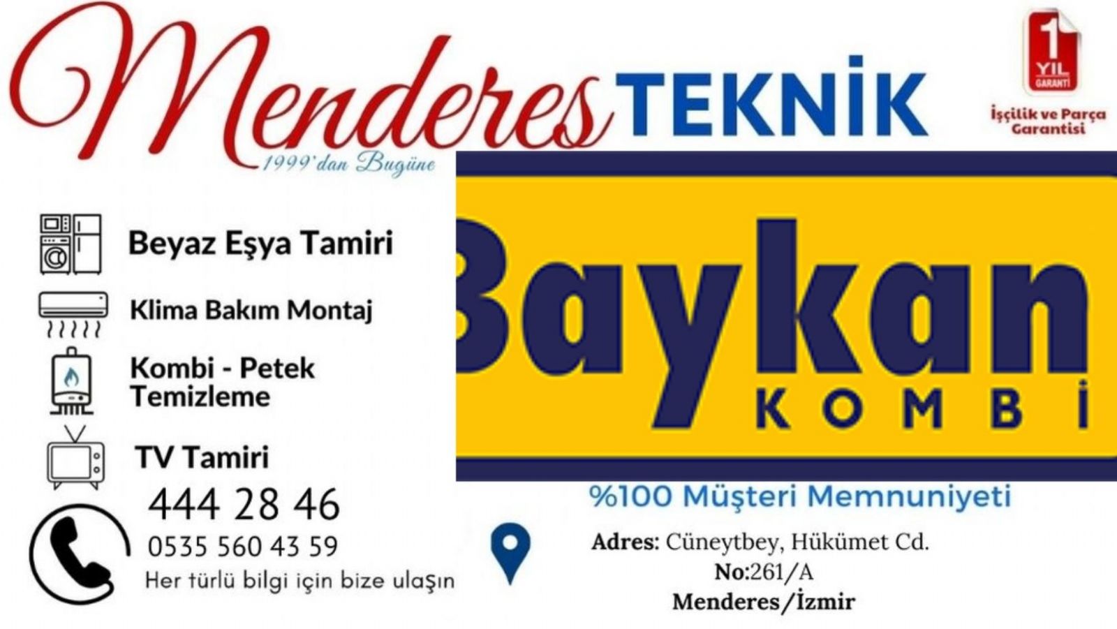 Menderes Baykan Kombi Servisi